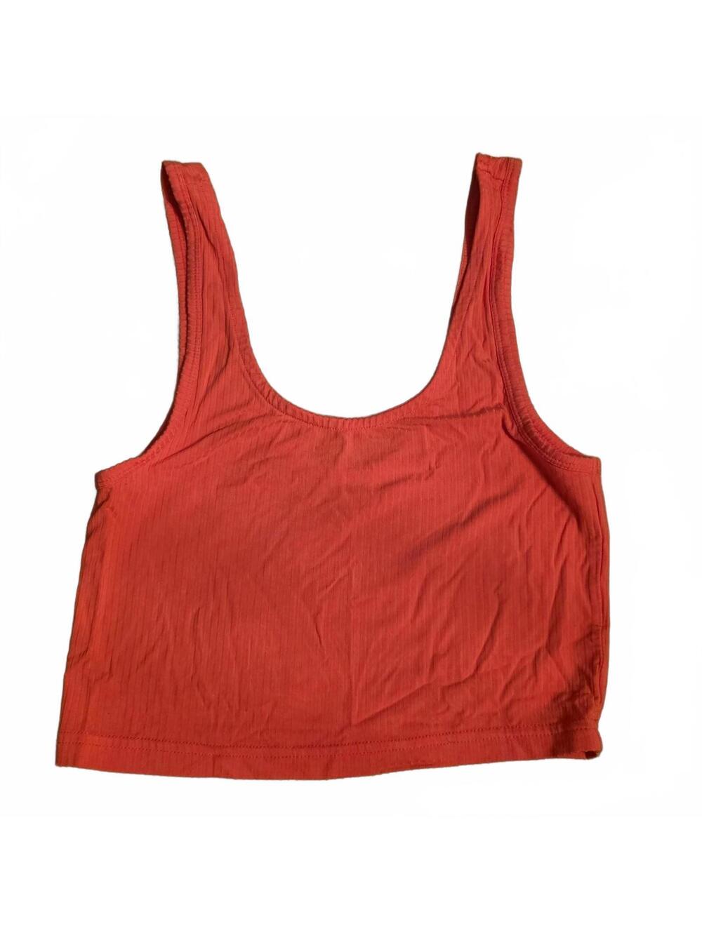 Wmn's Small - Old Navy Coral Ribbed Cropped Tank Top